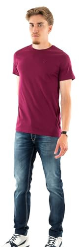 Tommy Jeans Tjm Xslim Jersey Tee Dm0dm04411, Maglietta a Maniche Corte Uomo, Viola (Valley Grape), XXS