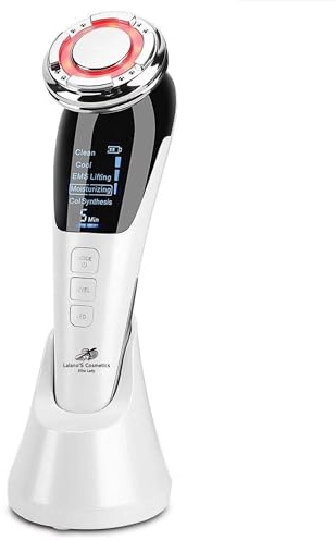 Lalano’S SkinStar Anti-Aging Gerät – EMS & Vibration, Mikrodermabrasion, LED Licht, Hot/Cold-Therapie, Gesichtsstraffung, Porenreinigung & Hautpflegegerät, wiederaufladbar, für Damen & Herren