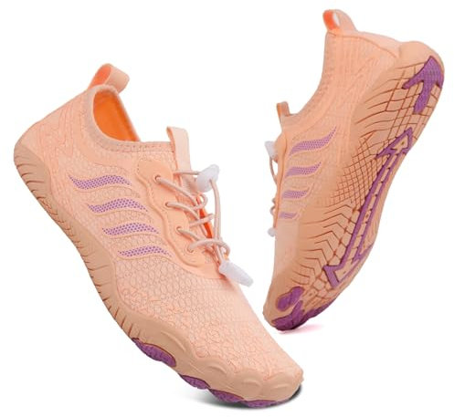 Badeschuhe Wasserschuhe Herren Damen Strandschuhe Barfußschuhe Sommer Schwimmschuhe Aquaschuhe Schnell Trocknen Surfschuhe Rosa EU36