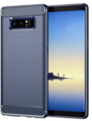 Sidande Custodia per Galaxy Note 8 Case, per Samsung Note 8 SM-N950FD Cover Ultra Sottile con Protezione dagli Urti in Fibra di Carbonio e Gomma TPU Cover per Samsung Galaxy Note 8 Blu Scuro