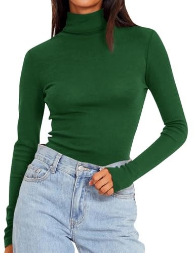 Skims Dupe, Stockholm Style Clothes Pinkes Oberteil Damen Long Sleeve Top Basic Langarm Rollkragenshirt Skims Dupe Langarmshirt Y2K Eng Tops Streetwear Mode Oberteile Damen (A03,S)