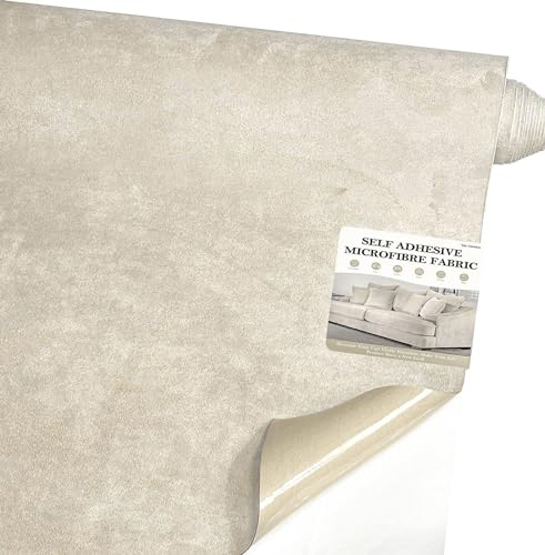 Mikrofaserstoff Selbstklebend für Cockpit,Wildleder Optik Kunstleder,Kunstleder Wildleder Optik Stretch Dehnbar Stoff Velours (Beige, 150 * 40cm)