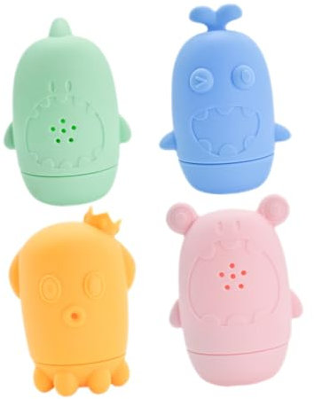 TOYANDONA up Badespielzeug 4-teilig Silikon-babyparty-Spielzeug Mit Quetsch-Design