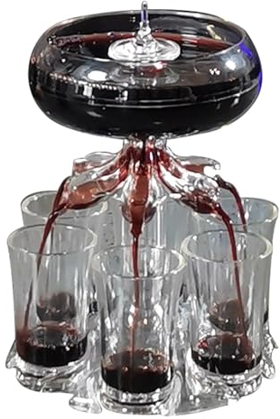 Dispensador y soporte para vasos de chupito, dispensador de bebidas de fiesta con 6 vasos cortos, soporte dispensador de licor, dispensador de soporte dispensador de cóctel, dispensador de 6 chupitos