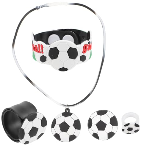 FELTECHELECTR 1 Set Fußball Party Kinder Ring Kinder Brosche Ring Für Spielende Kinder Slap Armband Kreativer Ring Dekorativer Ring Lustige Fußball Halskette Spielzeug Ring