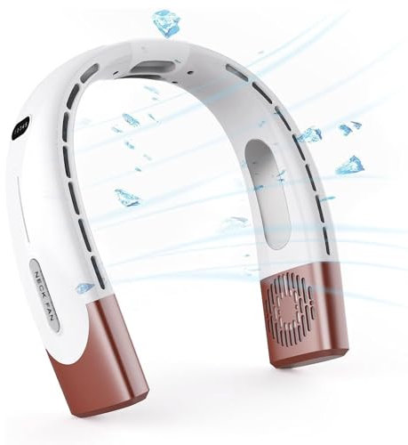 Generisch Ventilateur de cou sur pied, 2 turbo, 4000 mAh, portable, réglable à 360°, petit ventilateur personnel USB sans pales pour voyage en extérieur et intérieur