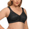 Curyon Plus Size Everyday Bras for Women Minimizer Full Coverage Non Padded Wirefree Black 38B
