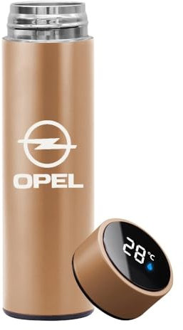 Auto Thermobecher für Opel Astra J 2012-2015, Thermosflasche Thermoskanne mit Temperatur Anzeige Auslaufsicher Edelstahl Isolierbecher Kaffeebecher to Go Reisebecher Auto Zubehör,C