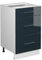 Vicco Meuble Cuisine Fame-Line, Bleu foncé Brillant/Blanc, 50 cm sans Plan de Travail