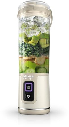 Ninja Blast Portable Blender, Cordless, 18oz. Vessel, Personal Blender for Shakes & Smoothies, BPA Free, Leakproof Lid & Sip Spout, USB-C Rechargeable, Dishwasher Safe Parts, Cream Sand, BC151CS
