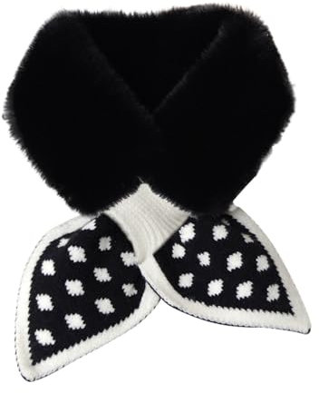 Faux Fur Neck Warmer for Women Soft Fleece Collar Scarf Winter Warm Plush Scarf Wool Imitation Scarf Artificial Wool Scarf Santa Gifts Stocking Fillers B-10