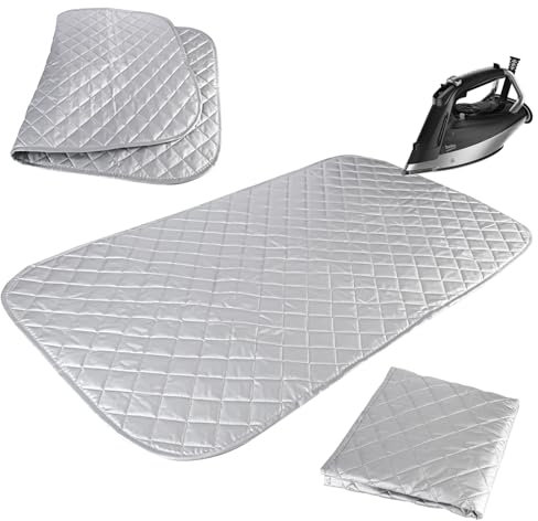 YYTECH Tapis à repasser - 48 x 85 cm - Coussin à repasser pour table - En coton pliable - Résistant à la chaleur - Portable - Pour bureau et autres surfaces
