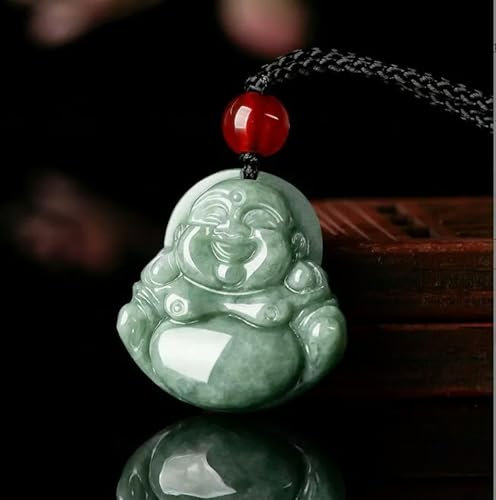 Echter grüner Jade-Jadeit-Anhänger für Frauen „Bless Buddha“