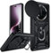 LeYi Cover per Honor Magic 7 Lite 5G, Custodia per Honor Magic7 Lite/Honor X9C con Protezione Fotocamera [Slidable] Antiurto con Anello Supporto TPU Bumper Antiurto Case, Nero