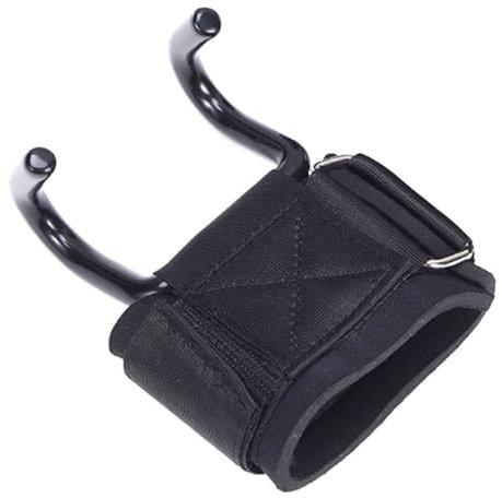 Puños de levantamiento de pesas con gancho de acero, correas de soporte de muñeca ajustables resistentes para entrenamiento de fuerza, acolchado de neopreno y ganchos de metal seguros
