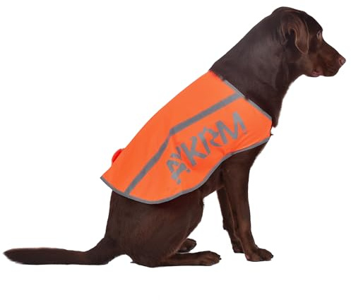 Orange Reflective Dog Vest for Large Breeds, High Visibility Dog Safety Vest Harness with Removable Bell Keep Safe from Hunting, Training & Cars Accidents