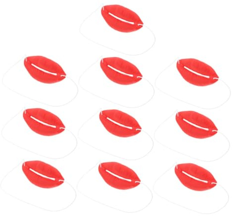 JUMPLAWN 10 Stück Halloween Lippen Deko Lustige Rote Mund Requisiten für Cosplay und Partybedarf für Scherzartikel