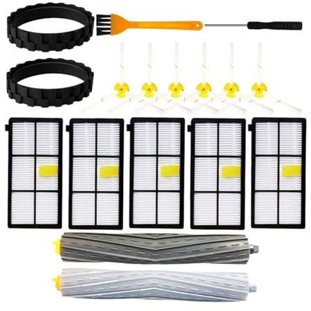 ZECKJVTD Telaio Spazzola Principale, Compatibile Con Hepa, Filtro Spazzola Laterale, Compatibile Con Roomba, Serie 800 900 850 860 870 875 880 886 890 896 960 966 970 975 976 980(D)