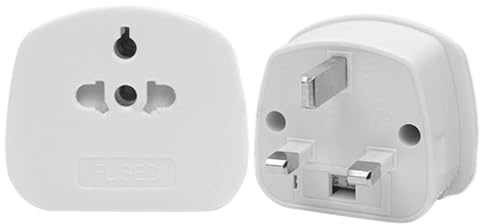 Mihauuke Adaptador Eléctrico de Enchufe - 2 Piezas Toma de Corriente | Convertidor Internacional Estándar UK con Fusible de 13A para Portátiles Cámaras Teléfonos Móviles Viajes