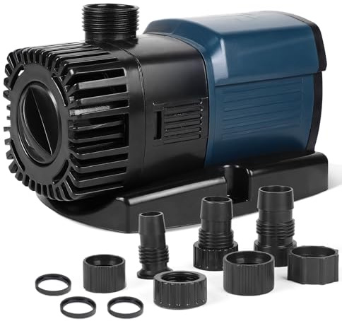 SWAWIS Teichpumpe mit Filter 38W 5800L/H Förderhöhe 5,2M Kabellänge 10M