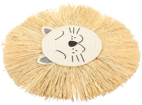 DOITOOL Minimalistischer Wandbehang Löwe aus Baumwollseil in Khaki für Party und Festival Elegante und Frische Heimdekoration im Rustikalen Stil