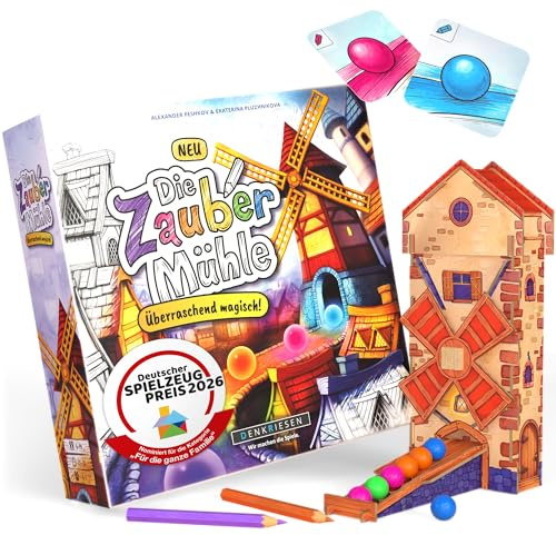 DENKRIESEN Zaubermühle Magisches Familienspiel & Kinderspiel ab 6 Jahren | Farbenfrohes Strategiespiel und Gesellschaftsspiel für 1 - 5 Spieler mit spannenden Farbvorhersagen | 15 - 30 min Spielzeit