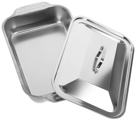 Genérico Sartén para Parrilla - Con Tapa y Bandeja de Acero Inoxidable,Sartén Asadora | para Verduras, Carne, Pescado, Barbacoa, Camping y Cocina Exterior