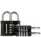 Vorhängeschloss mit Zahlencode | 4-stelliges Zahlenschloss aus Zinklegierung | Geeignet als Spindschloss und für den Außeneinsatz | Wetterfest, rostfrei, robust | 4er-Pack, Schwarz