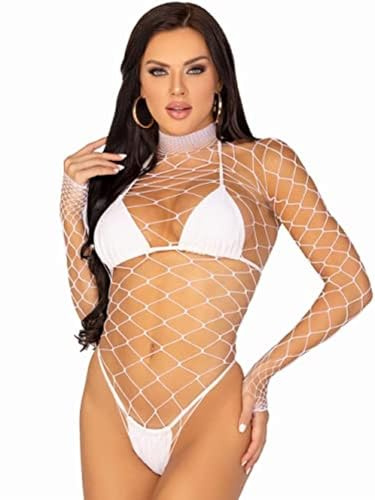 LEG AVENUE Very Sexy Lingerie Turtleneck fishnet Teddy