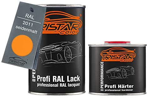 TRISTARcolor RAL 2011 Tieforange seidenmatt 2K Autolack 1,5 Liter / 1500 ml Dose inkl. Härter