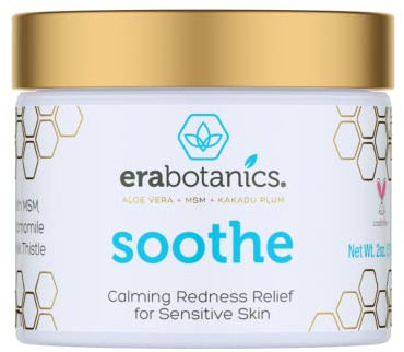 Rosacea Redness Relief Treatment Cream - Soothe Anti Inflammatory Natural Face Moisturizer for Rosacea, Eczema, Acne, Dry, Sensitive Skin Care Milk Thistle, MSM, Avocado Oil & Chamomile Era-Organics