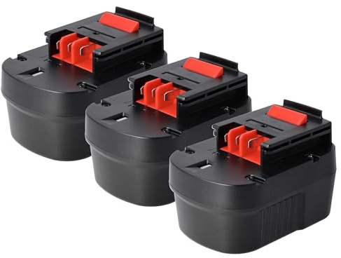 vhbw 3X Akku kompatibel mit Black & Decker HP128F3B | HP126K, HP126FSC, HP126FSH, HP126F3K, HP126FBH Werkzeug (1500 mAh, NiMH, 12 V)