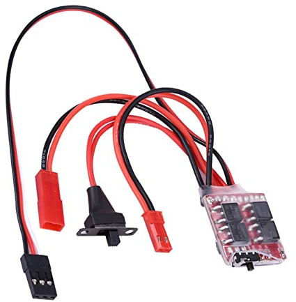 Dilwe ESC Auto Modello RC, ESC Brushed 20A Regolatore di velocità elettronico con Freno per Auto/Barca RC