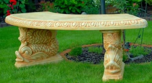 Casa Padrino Gartenbank/Parkbank Beige 138 x 45 x H. 49 cm - Gebogene Garten Sitzbank im Orientalischen Stil - Gartenmöbel