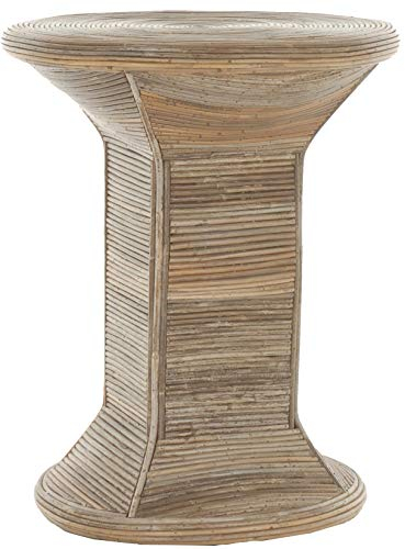 Korb-Outlet Tischsäule Blumensäule Pflanzenständer Rattan/Blumenhocker Ø60x73cm (Natur Grau)