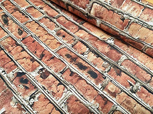 Baumwollstoff mit Ziegelstein-Wand-Effekt, rote Ziegelsteine, Stoffmaterial, Harry Potter 9 3/4 Plattformvorhänge, Polster, Hintergrund, Heimdekoration, 140 cm breit (2 Meter)