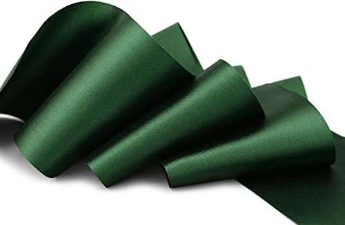 finemark 3 m x 72 mm Satinband Sophie DUNKELGRÜN Tannengrün (035) Satin Tischband Schleifenband ohne Draht breites weiches Band Tischdekoration Tisch Deko Geschenkband mit einseitigem Glanz