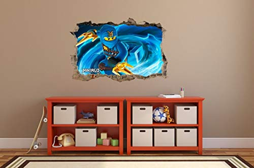 Wandtattoo Wandaufkleber Sticker Tattoo 50 x 32 cm kompatibel mit Nin-jago blau *NEU*OVP*