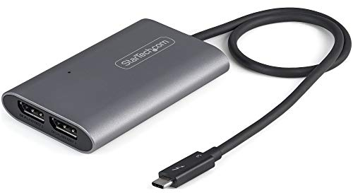 StarTech.com Adaptateur Thunderbolt 3 vers Dual DisplayPort DP 1.4 - Adaptateur Thunderbolt 3 vers Double 4K 60Hz DP ou Single Vidéo 8K/5K - TB3 vers Double Écran DisplayPort - Mac/Windows (TB32DP14)