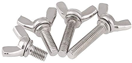 ANSIEDIO Vis à Oreilles M6 - Boulon à Oreilles Filetée en Acier Inoxydable Vis à Papillon Vis Aile,M6×35mm,5 pcs