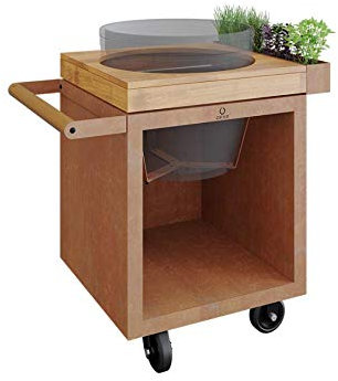 OFYR Kamado Table Corten 65 PRO Teakholz BGE
