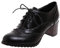 FNKDOR Derby Stivaletti da donna con tacco e lacci, eleganti scarpe da lavoro, Nero , 40 EU