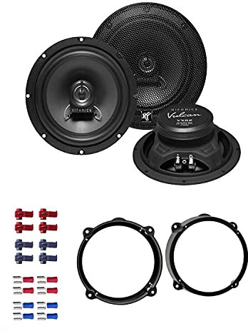 Hifonics VX 62 Lautsprecher mit Einbauset passend für Alfa Romeo 147 (937) 2000-2010 Türen vorne/hinten 360 Watt 165mm 2 Wege Koax