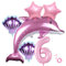 Delfin Luftballon Set 6. Geburtstag Mädchen Rosa Kindergeburtstag Mädchen Geburtstag Delphin Ballon 6 Jahre Ozean Geburtstagsdeko 6 Jahre XXL Zahl 6 Zahlen Ballon Rosa Ozean Tiere Geburtstagsfeier