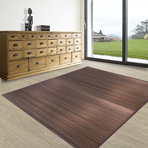 KARAT Tapis en Bambou - Tibet - pour Salle de Bains et Salon - 100% Bambou pour Un intérieur Naturel (Brun, 150 x 200 cm)