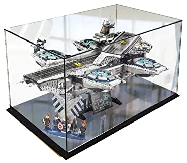 MEEC Vitrine en acrylique transparent - Assembler une boîte de comptoir avec base noire pour affichage - Boîte d'affichage transparente(15 x 10 x 10 cm)