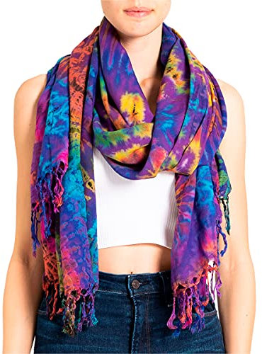 PANASIAM tiedye Scarf purple multicolor, 190x116cm