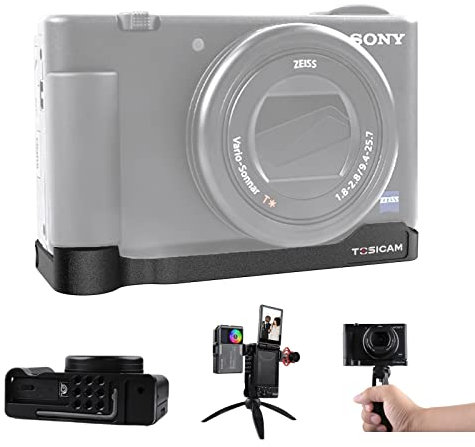 TOSICAM ZV1 Camera Base Mount Bracket for Sony ZV1 Compact Camera Cold Shoe Mount Microphone/Light Extension,Support Vertical Video YouTube Vlog Accessories