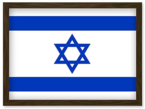 Artery8 Israel National Flag Patriotic Vexillology World Flags Country Region Poster Artwork Framed Wall Art Print A4