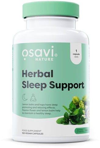 Osavi Herbal Sleep Support – 120 Vegan Capsules | Melatonin Free | Passion Flower, Lemon Balm & Hops for Relaxation & Healthy Sleep | Supports Calmness, Reduces Anxiety & Sleep Disorders | Clean Label